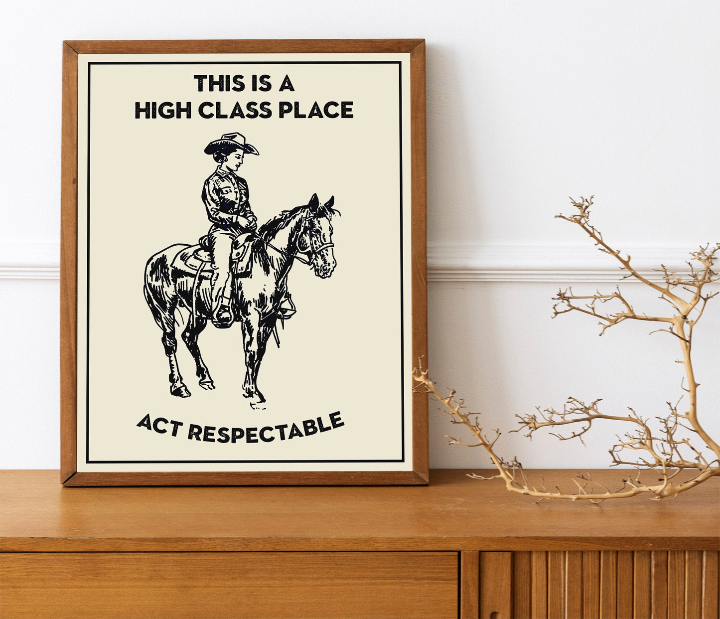 Woman Riding Horse Art Print, Woman Country Art