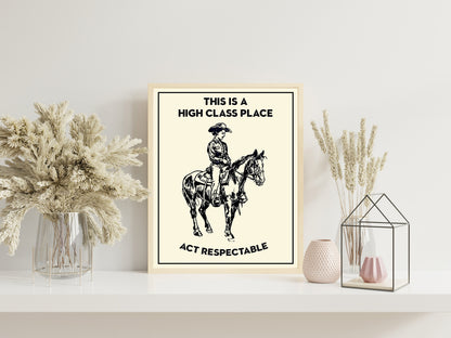 Woman Riding Horse Art Print, Woman Country Art