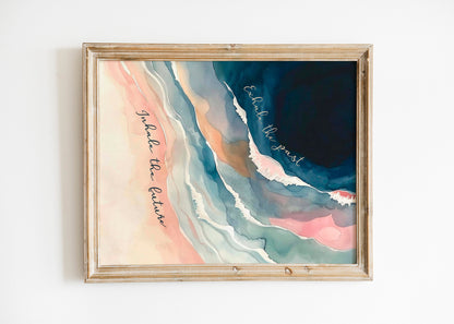 Watercolor Painting Art Print Of Inspirational Quote, Scenic Art Print, Mental Motivation