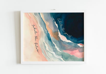 Watercolor Painting Art Print Of Inspirational Quote, Scenic Art Print, Mental Motivation