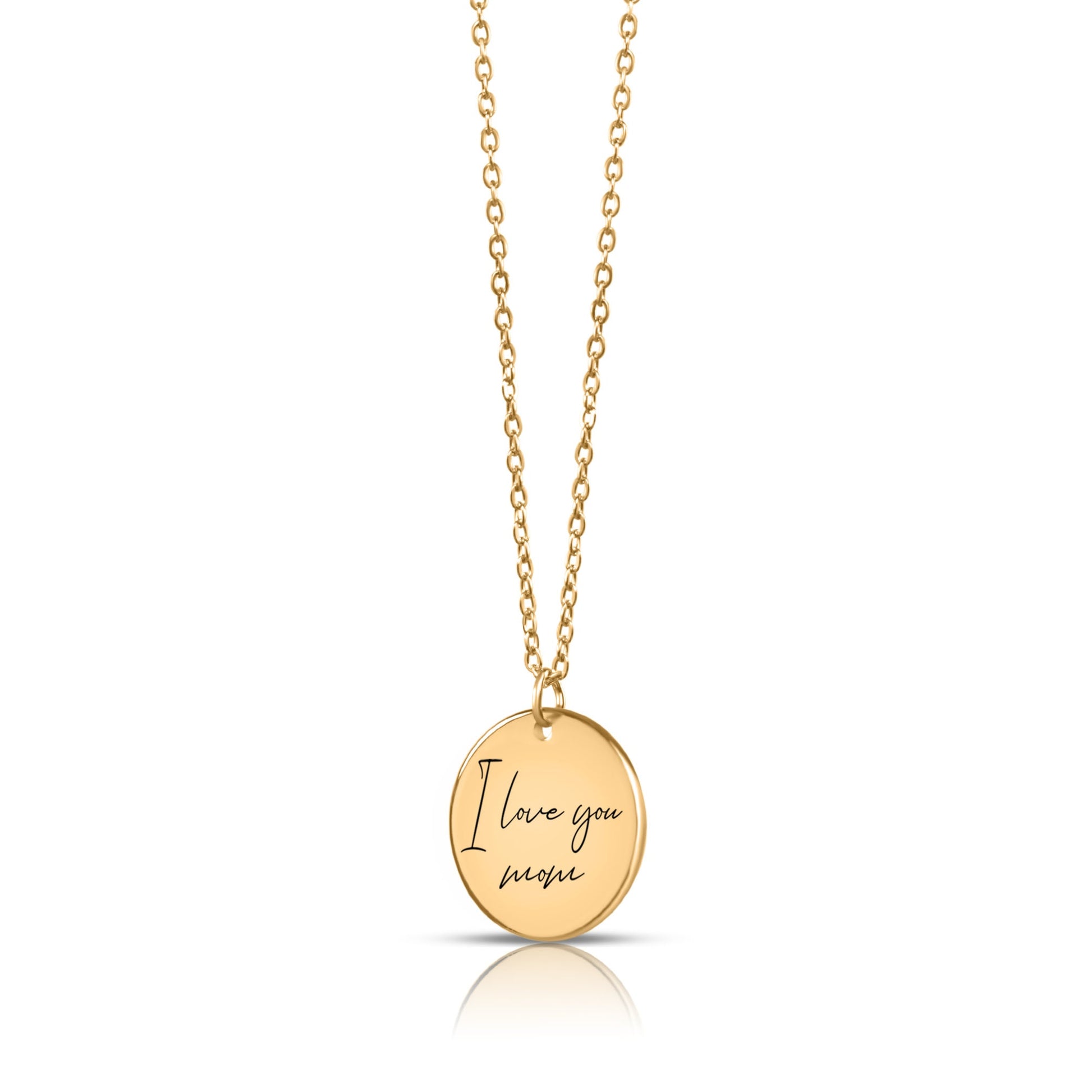Custom handwritten message engraved necklace