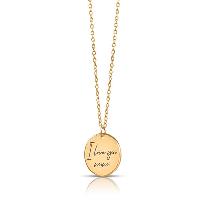 Custom handwritten message engraved necklace