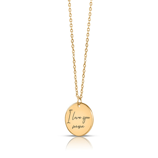 Custom handwritten message engraved necklace