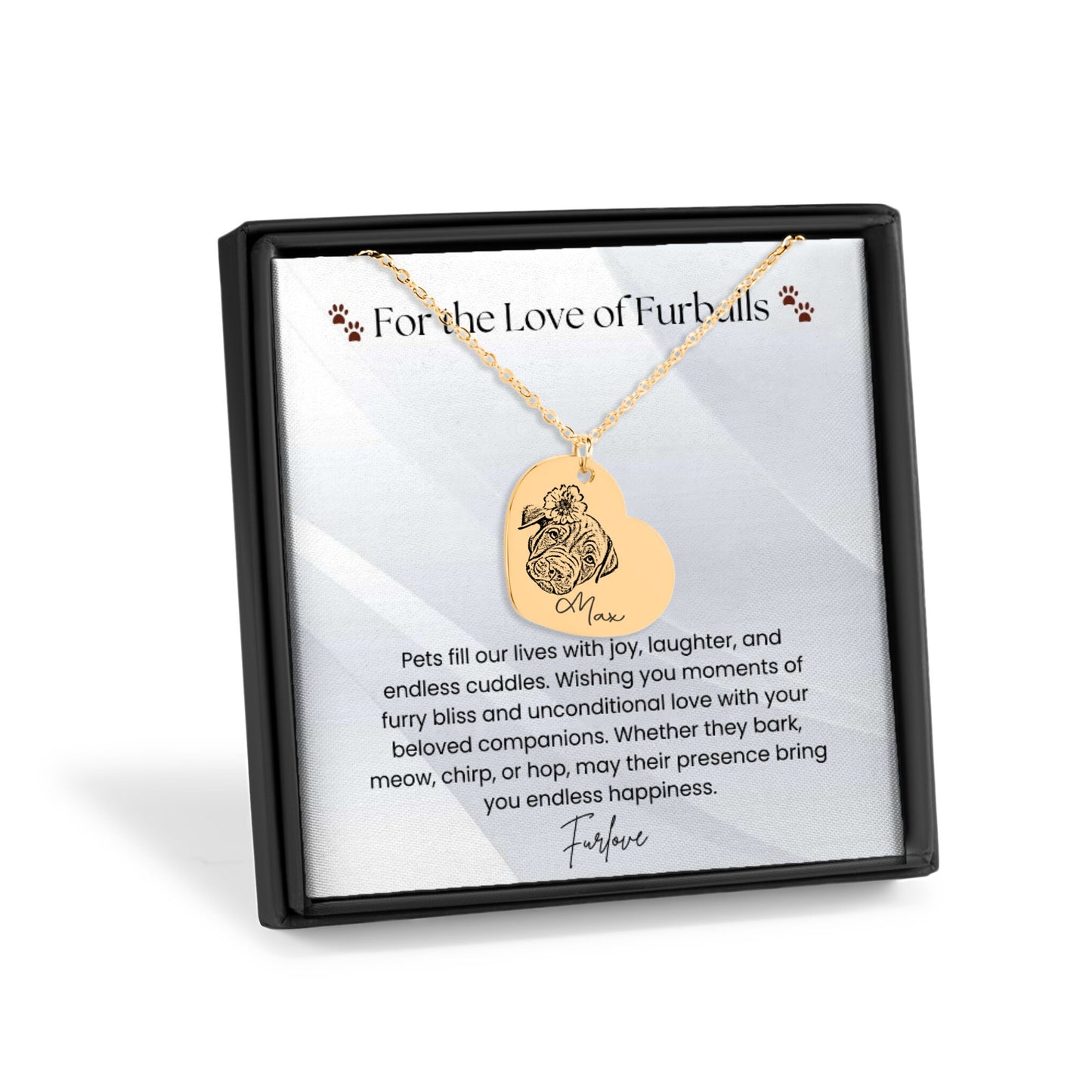 heart shape pet portrait necklace | custom pet necklace | personalized pet jewelry gift for pet lover