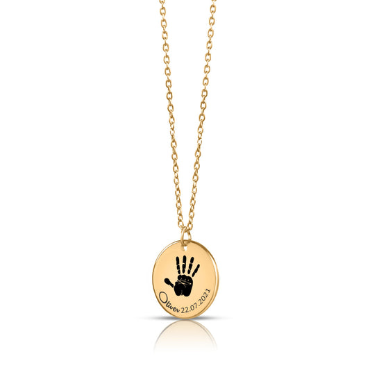Custom handprint necklace personalized engraved jewelry