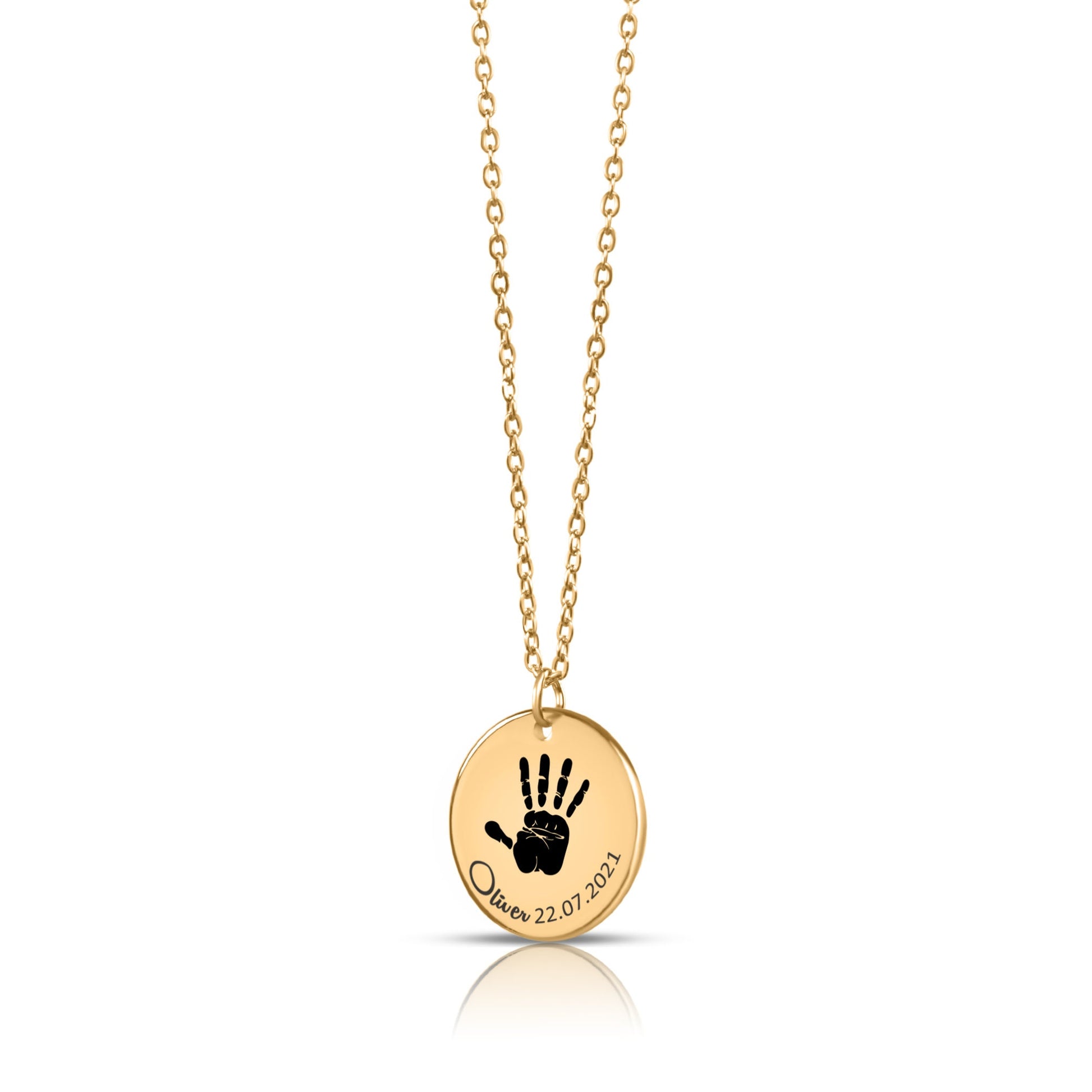 Custom handprint necklace personalized engraved jewelry