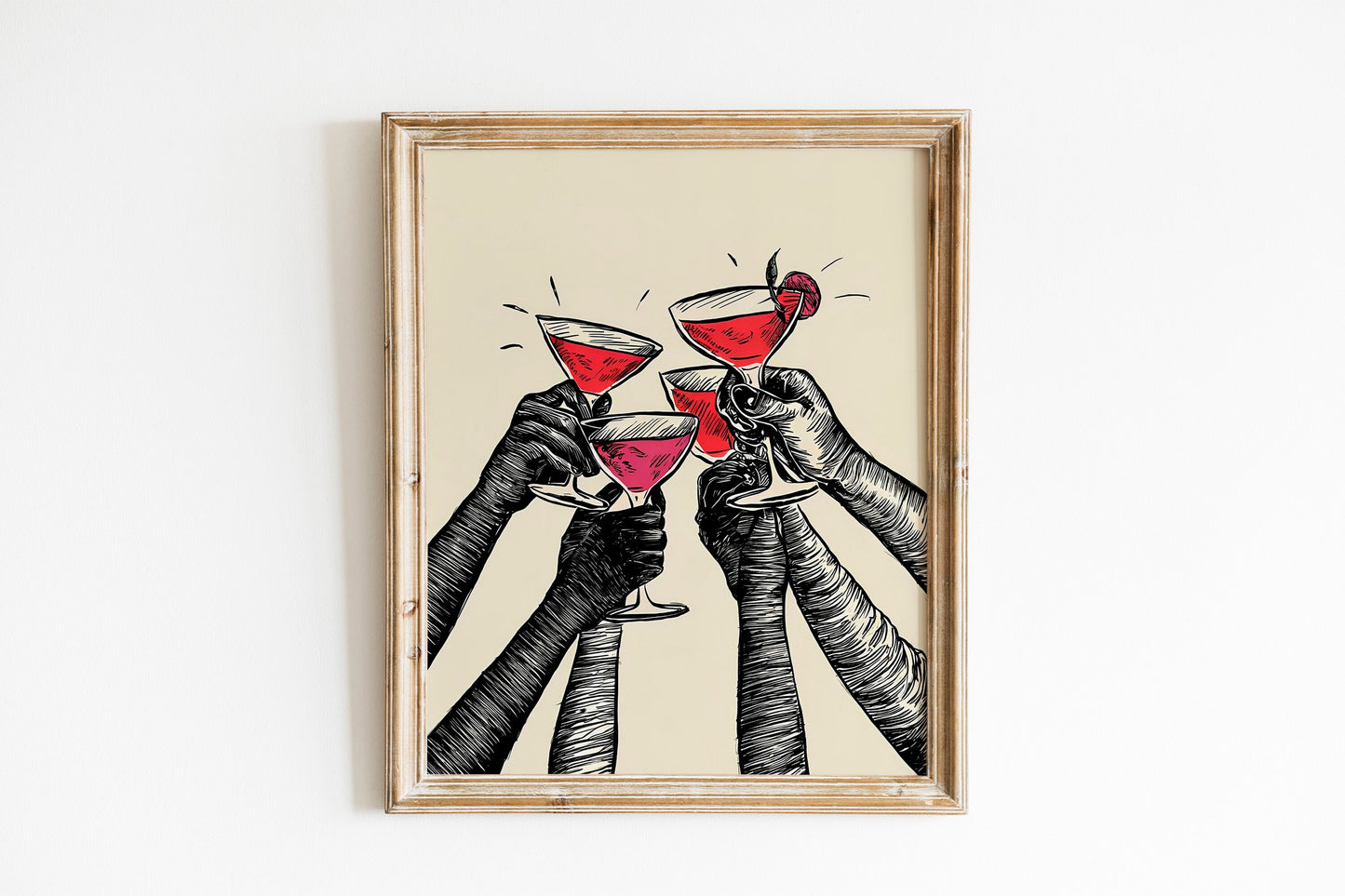 Cheering Glasses Cute Illustration Art Print