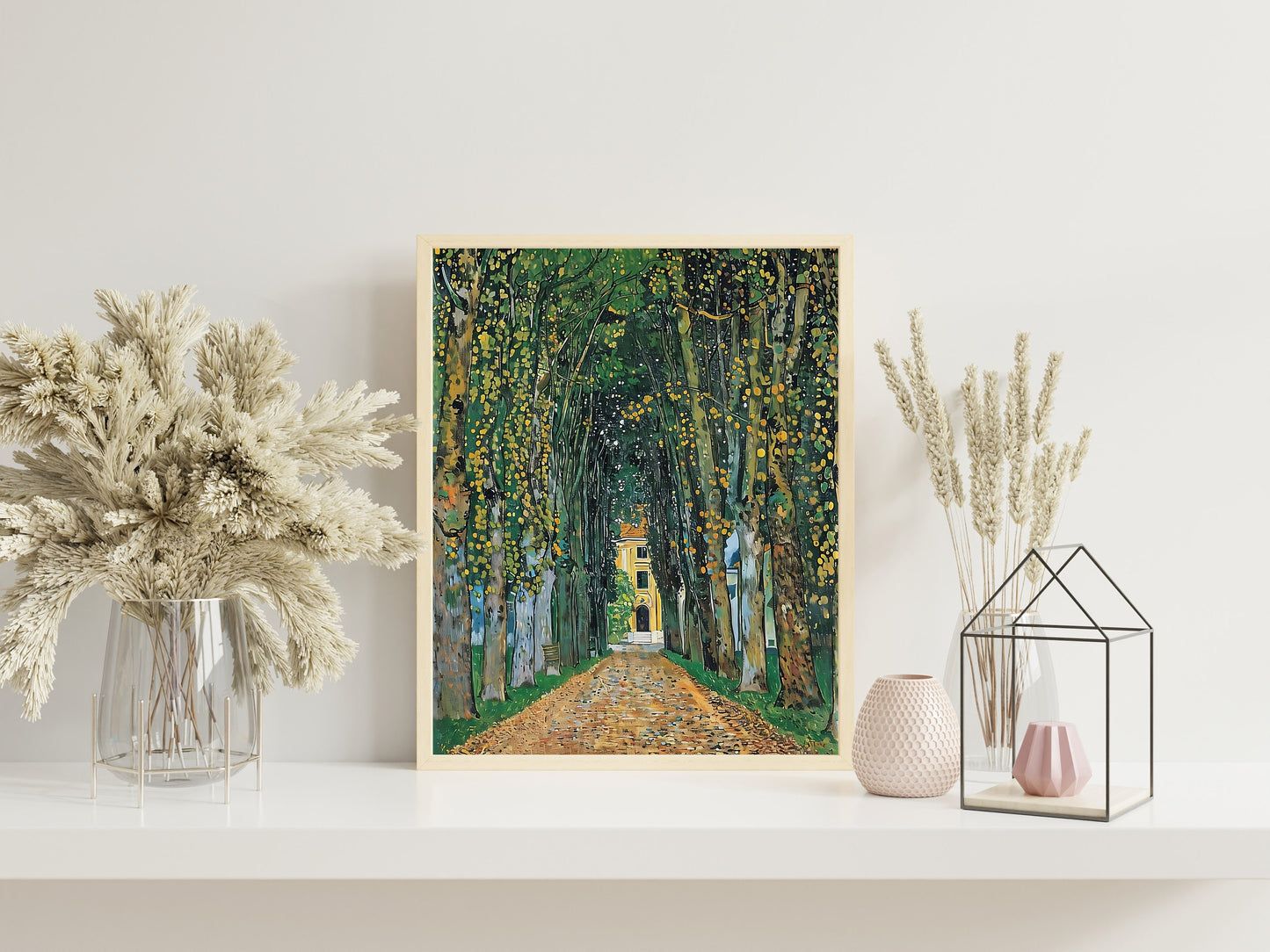 Oil Painting Tree Path Simplistic Art Print, Simplistic Art