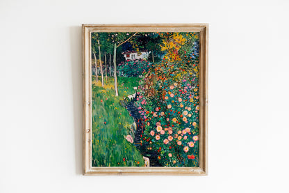 Oil Painting Field Of Flowers Path Simplistic Art Print, Simplistic Art