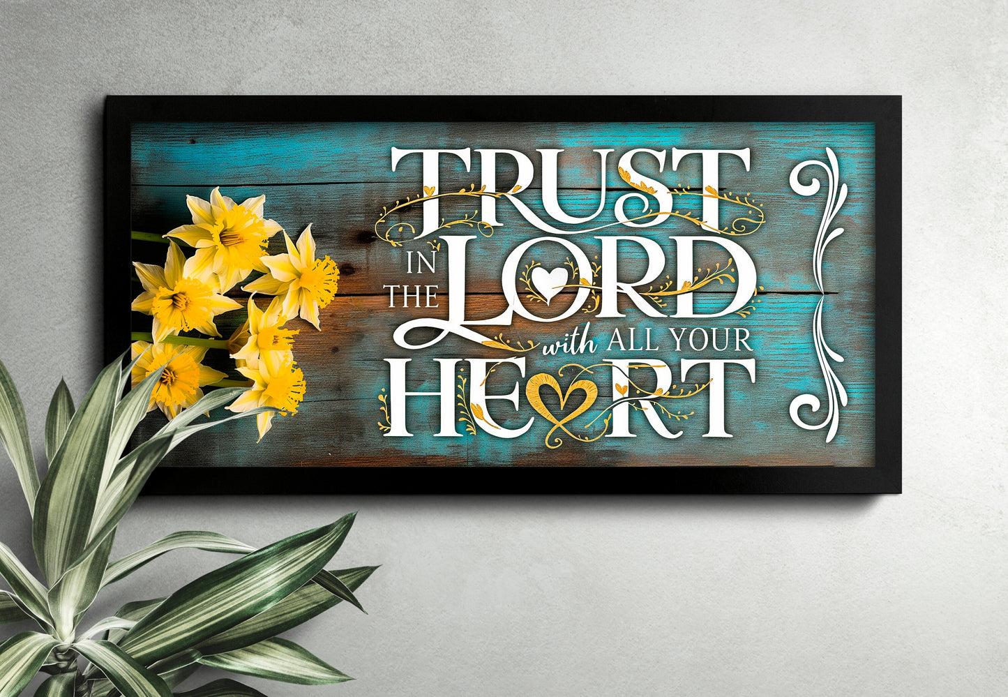 Trust In The Lord With All Your Heart Canvas Art Print, Religious Art, Wall Decor