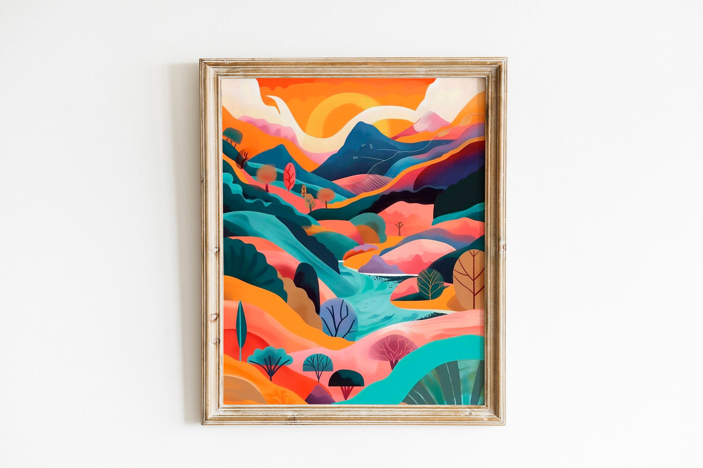 Mountain Abstract Boho Wall Decor Art Print