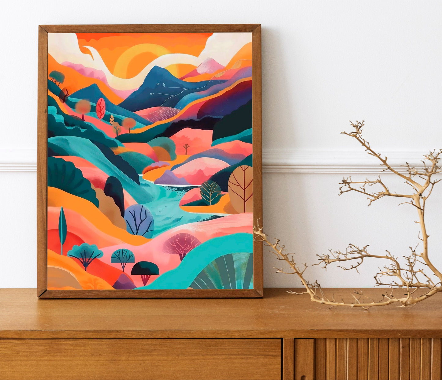 Mountain Abstract Boho Wall Decor Art Print