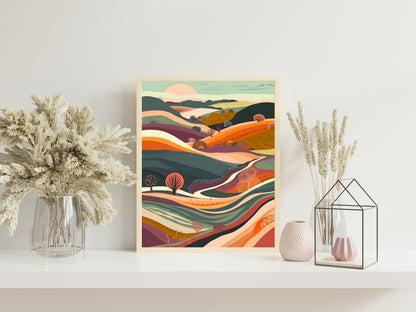 Mountain Abstract Boho Wall Decor Art Print