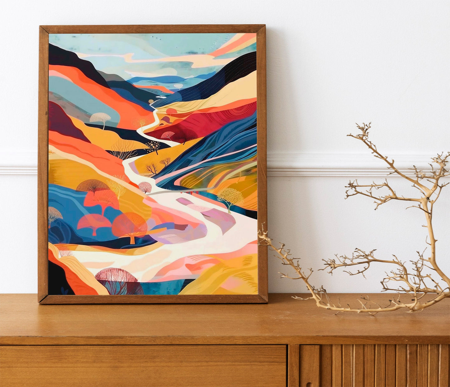Mountain Abstract Boho Wall Decor Art Print