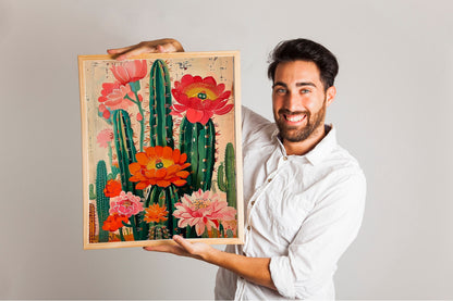 Cactus Flowers Wall Decor Art Print