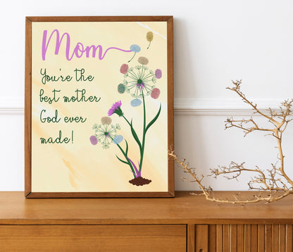 Religious Mom Print, Bible Verse Art, Mom Flower Print, Mother Appreciation Print, Mother’s Day, Boho Art Print