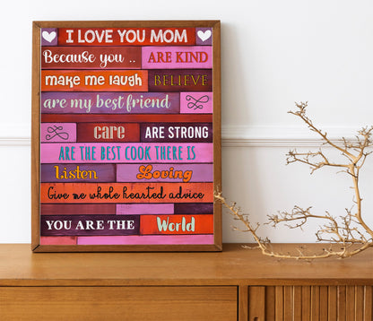 Mom Print, Mother Appreciation Print, Mother’s Day