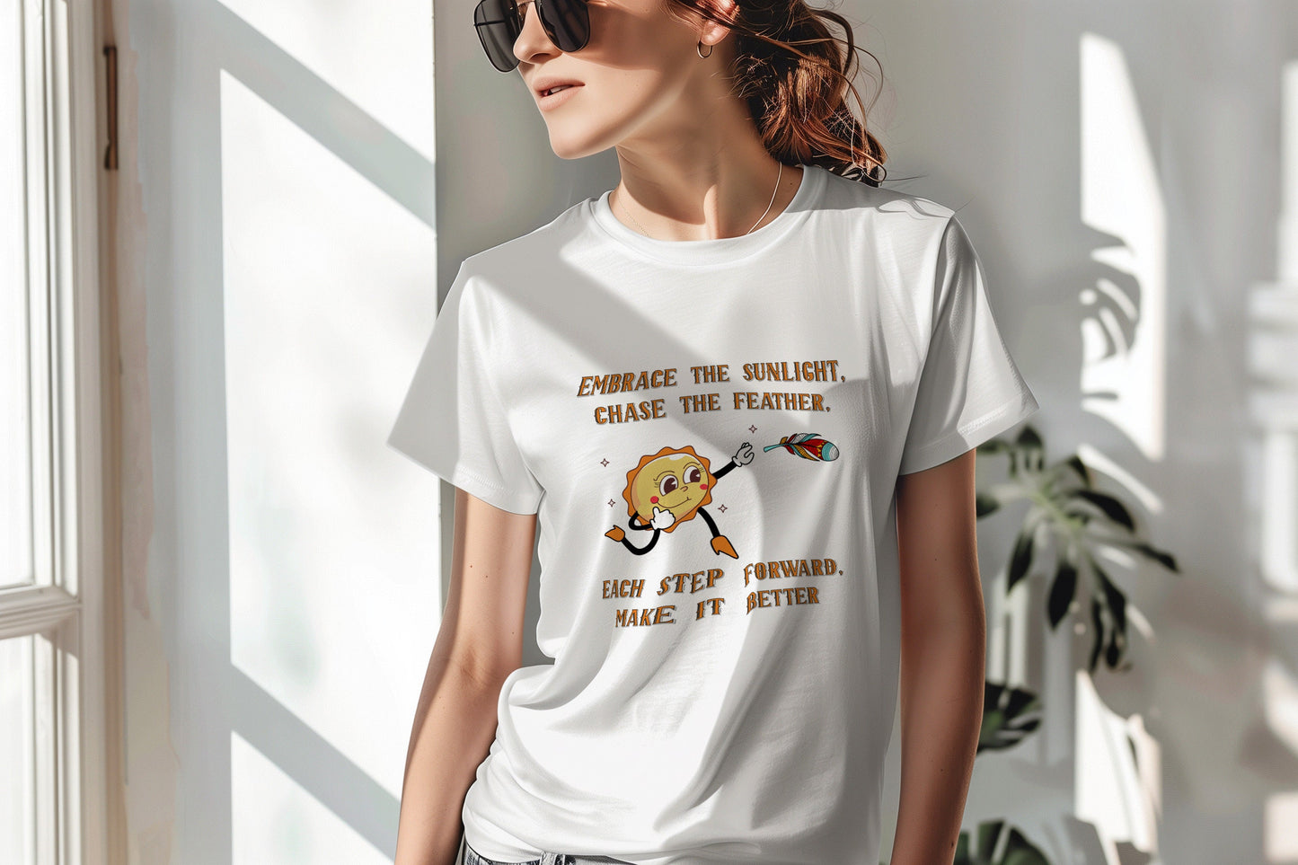 Embrace The Sunlight, Chase The Feather T-Shirt