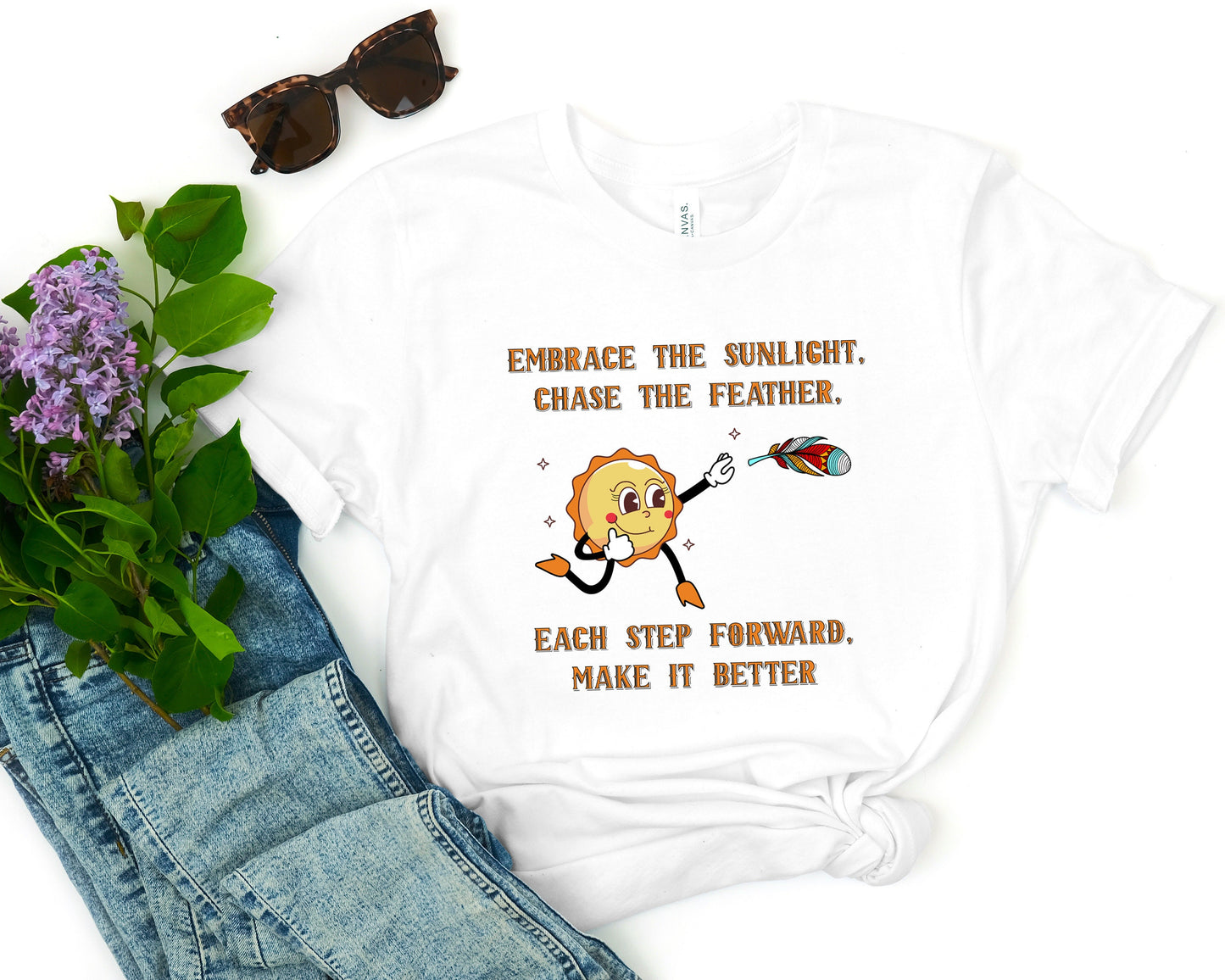 Embrace The Sunlight, Chase The Feather T-Shirt