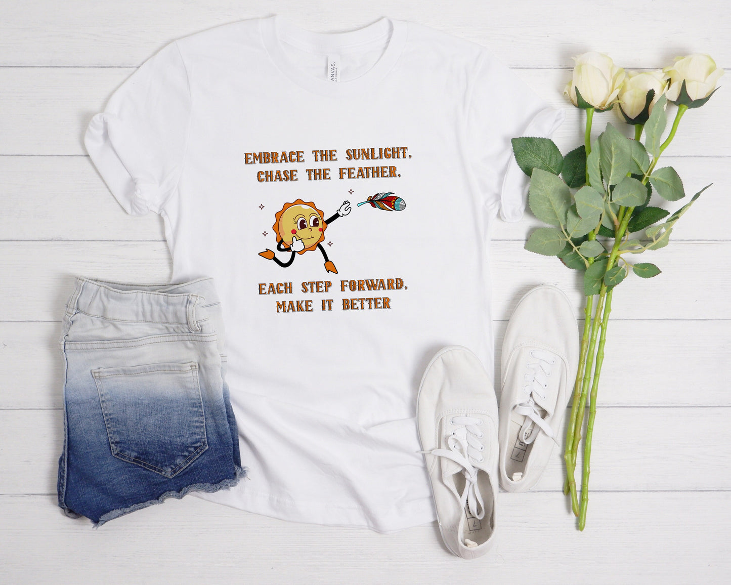 Embrace The Sunlight, Chase The Feather T-Shirt