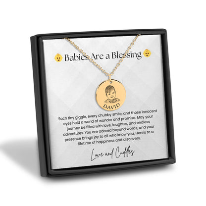 customize baby portrait on necklace