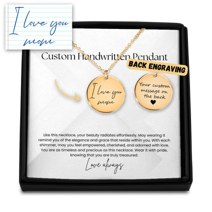 Custom handwritten message engraved necklace
