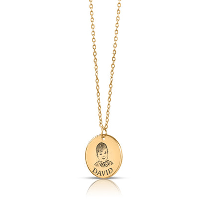 customize baby portrait on necklace