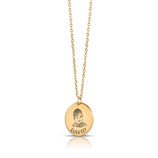 customize baby portrait on necklace