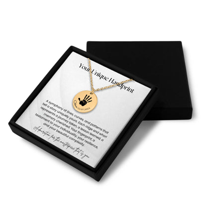 Custom handprint necklace personalized engraved jewelry