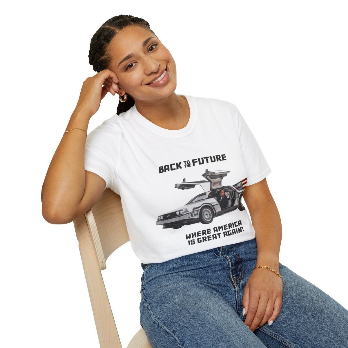 Trump Back to the Future Make America Great Again Shirt, Trump in Delorean, Trump for President 2024 Shirt, Republican 2024, MAGA Shirt
