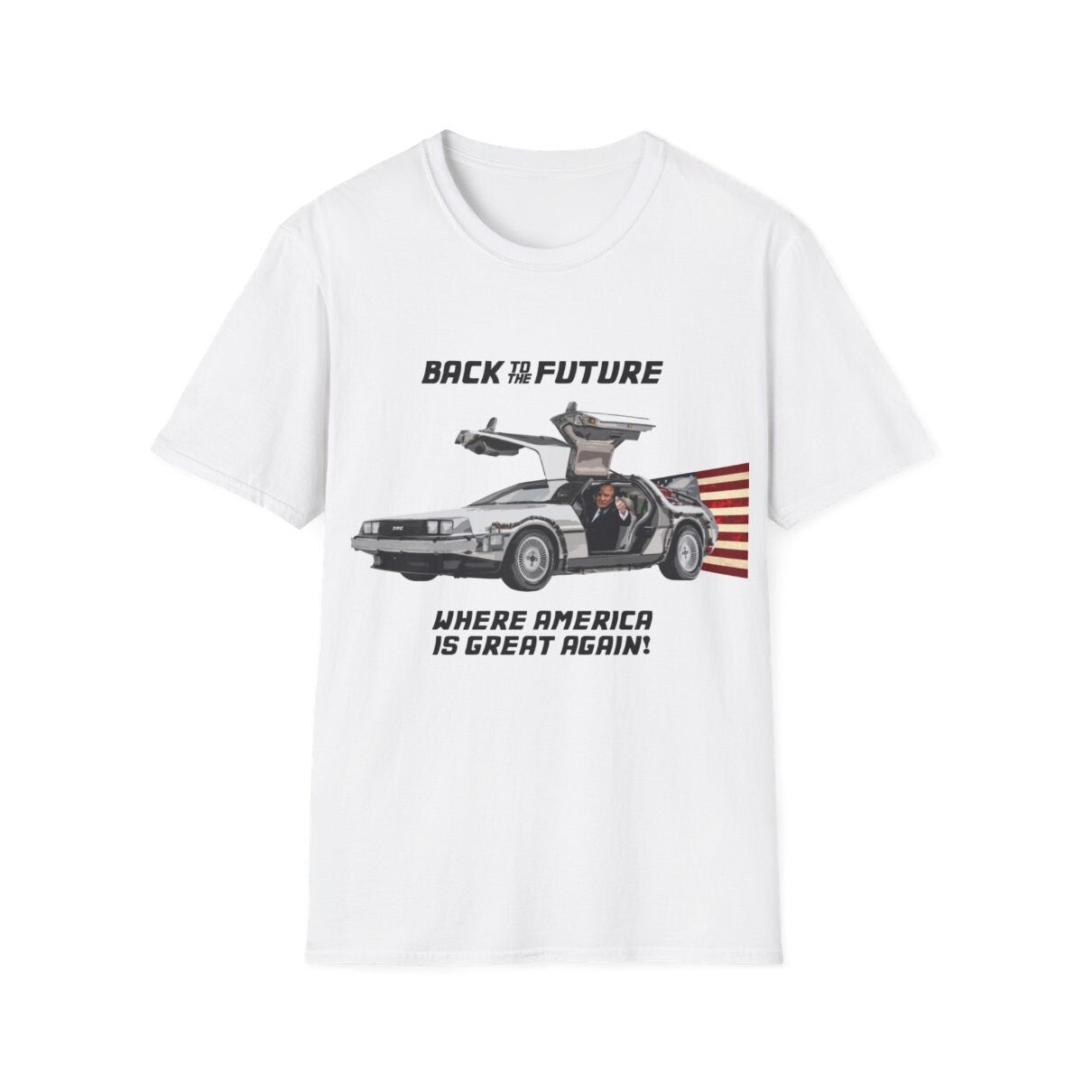 Trump Back to the Future Make America Great Again Shirt, Trump in Delorean, Trump for President 2024 Shirt, Republican 2024, MAGA Shirt