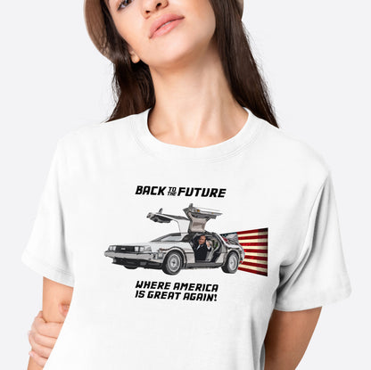Trump Back to the Future Make America Great Again Shirt, Trump in Delorean, Trump for President 2024 Shirt, Republican 2024, MAGA Shirt