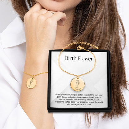 birth flower & name bracelet | personalized jewelry gift | bestfriend bracelet