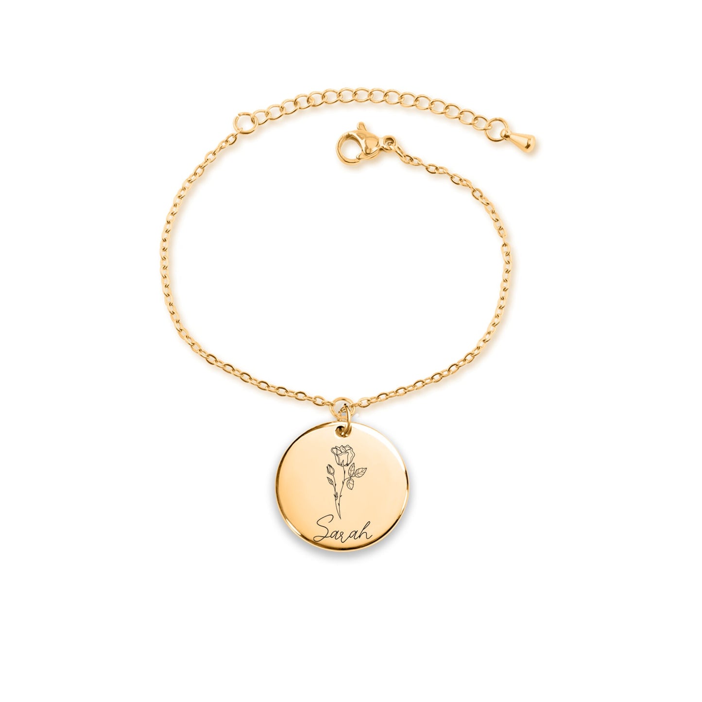 birth flower & name bracelet | personalized jewelry gift | bestfriend bracelet