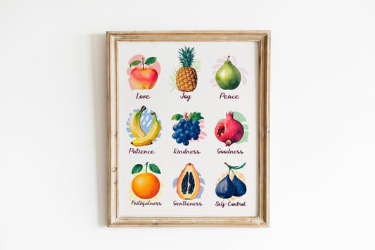 Vintage Fruit Illustration Art Print, Vintage Art, Fruit Wall Decor, Kitchen Decor, Kitchen Art