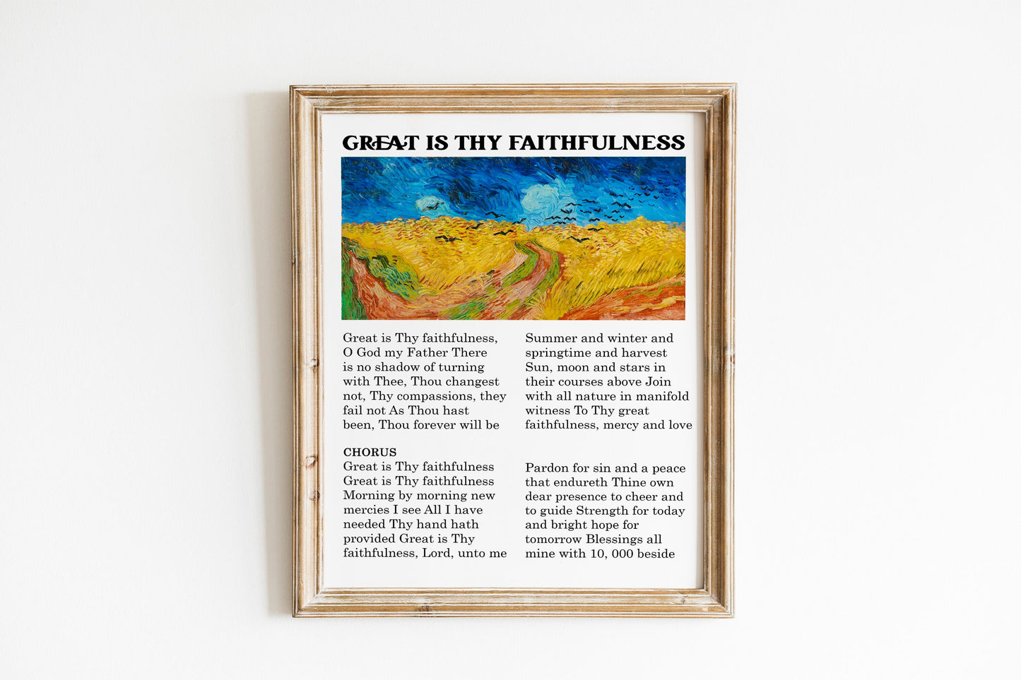 Great Is Thy Faithfulness Bible Verses, Religious Art Print