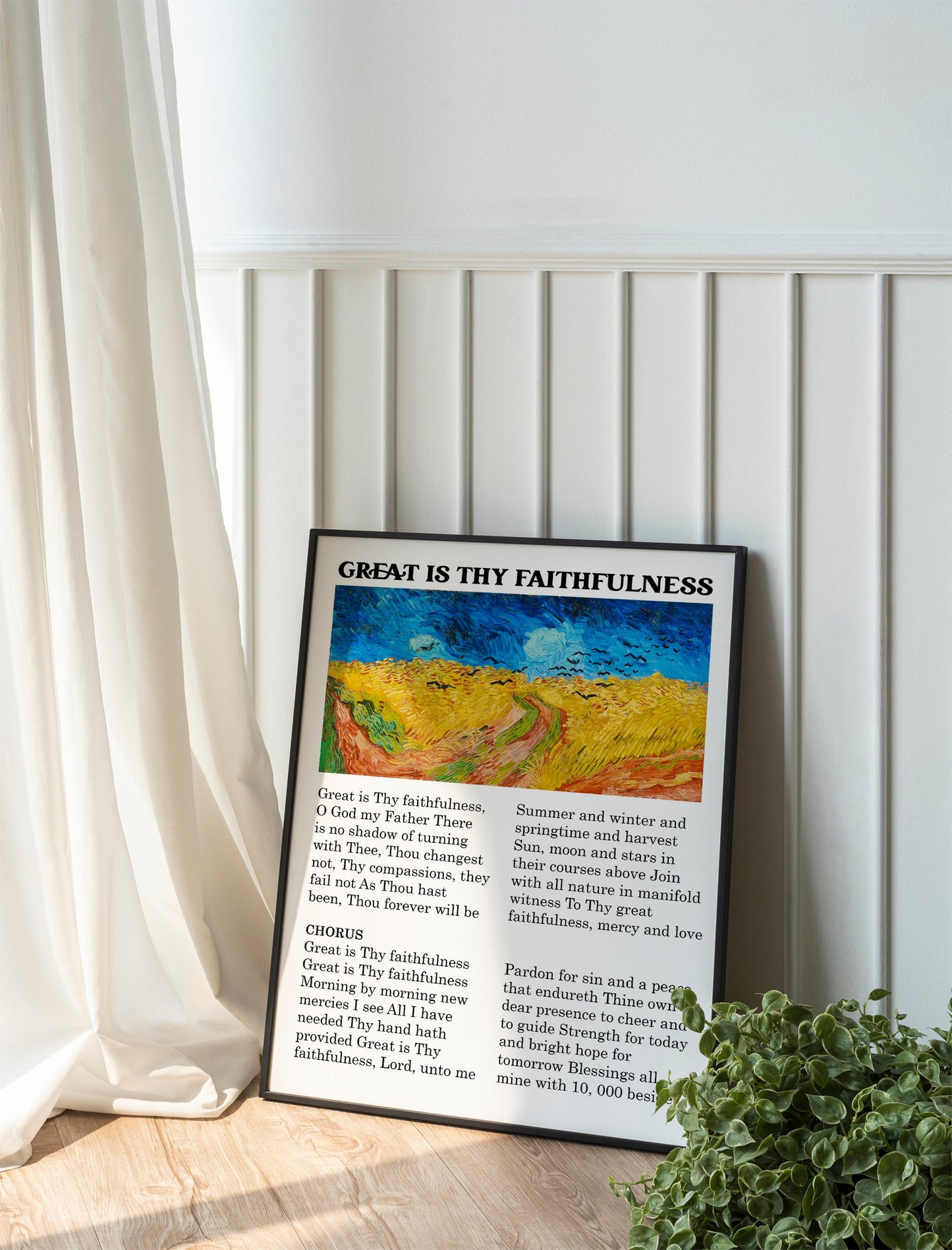 Great Is Thy Faithfulness Bible Verses, Religious Art Print