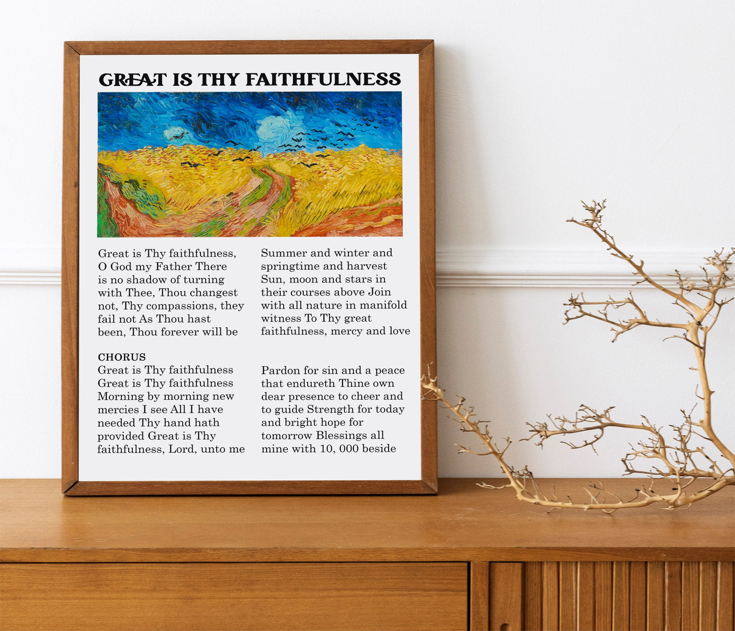 Great Is Thy Faithfulness Bible Verses, Religious Art Print