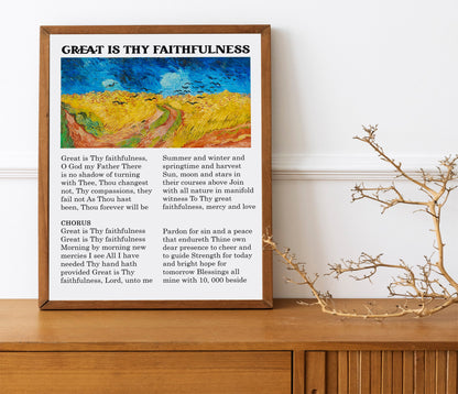 Great Is Thy Faithfulness Bible Verses, Religious Art Print