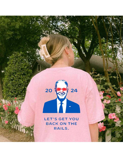 Let's get you back on the rails, 2024 Campaign Shirt, Joe Biden Shirt, Political Shirt, 2024 Election T-shirt