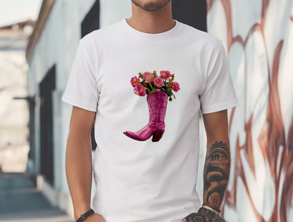 Cowgirl Boot With Flowers T-Shirt