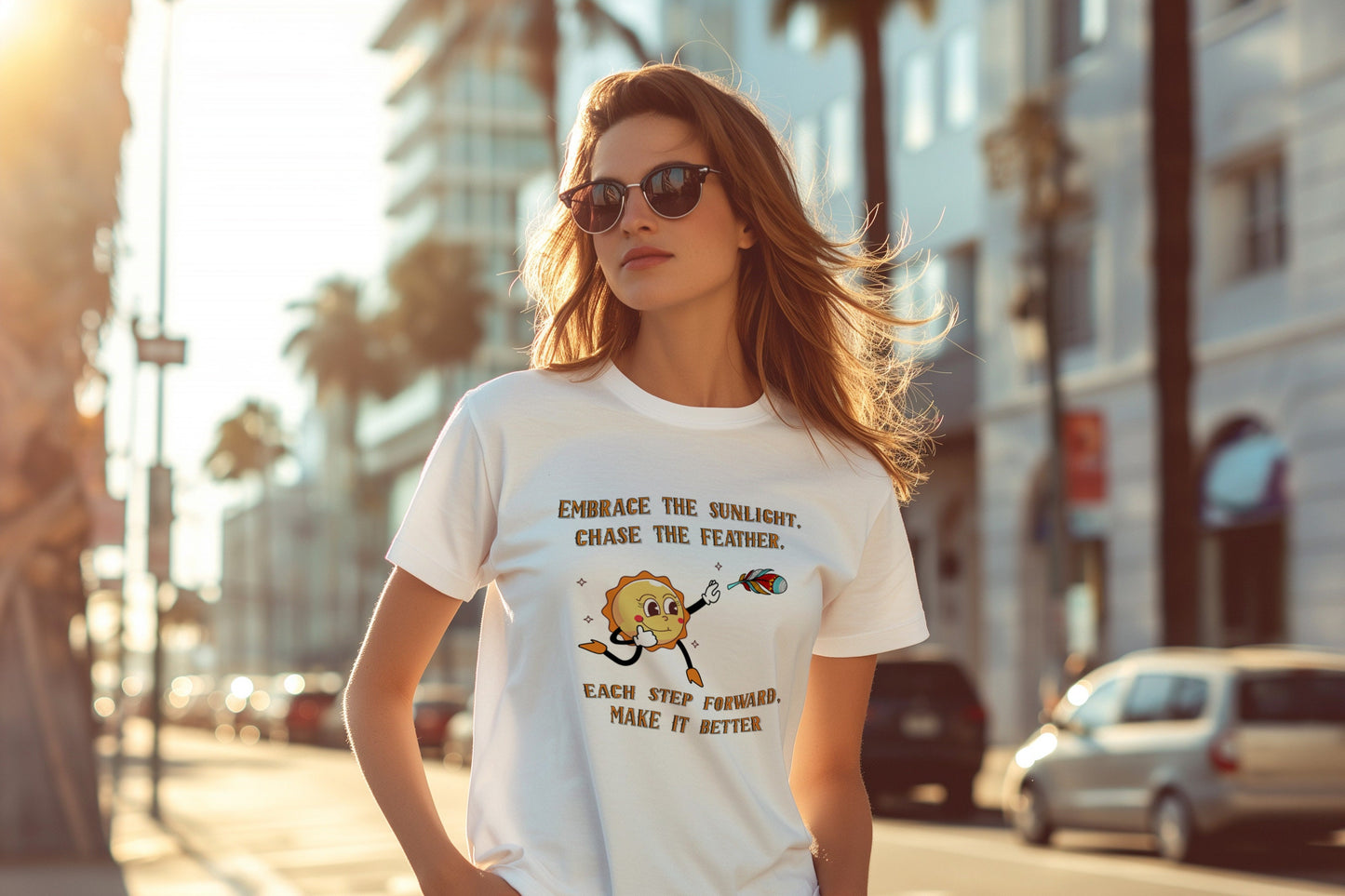Embrace The Sunlight, Chase The Feather T-Shirt