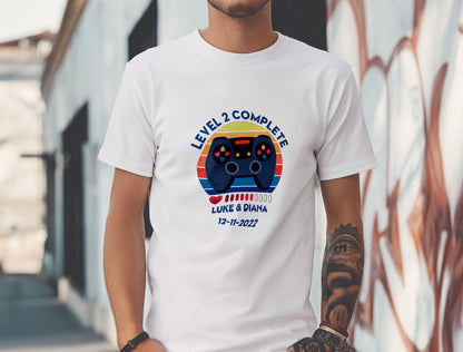 Custom Couples Name And Date Gamer Controller T-Shirt