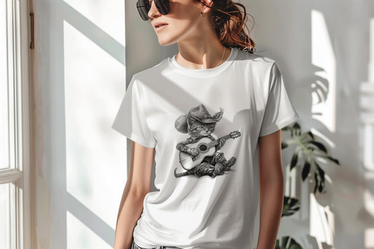 Cowboy Cat Playing Guitar T-Shirt