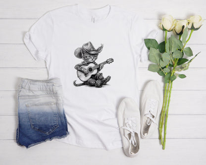 Cowboy Cat Playing Guitar T-Shirt