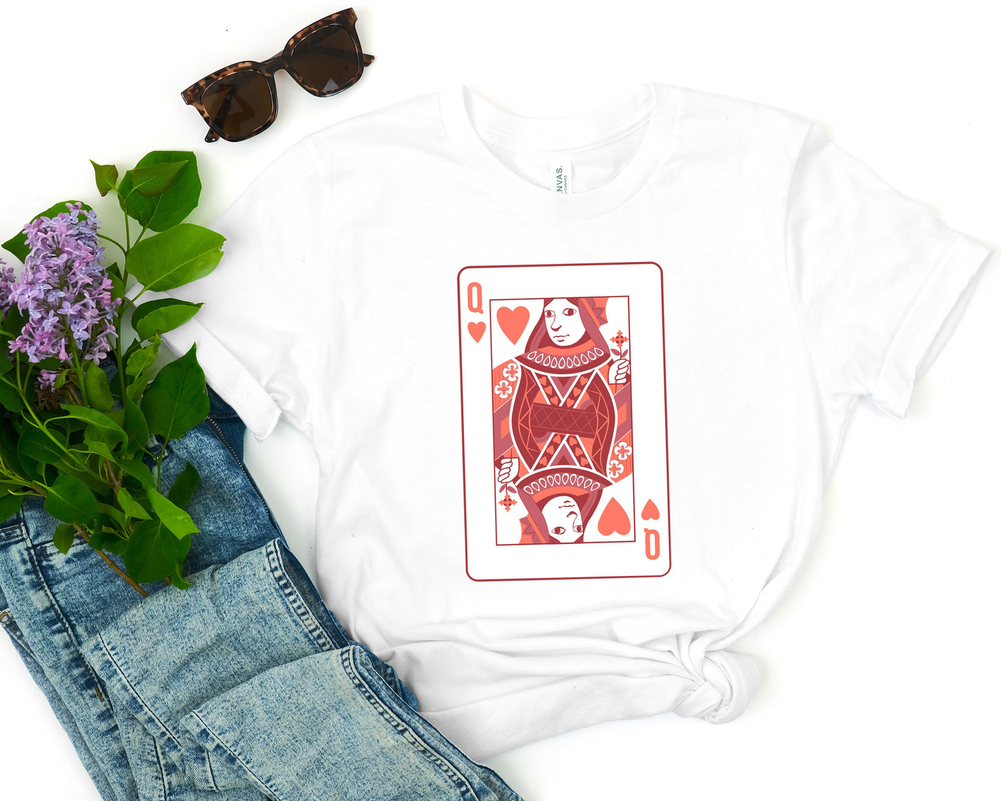 Queen Of Hearts Red Girly Card T-Shirt