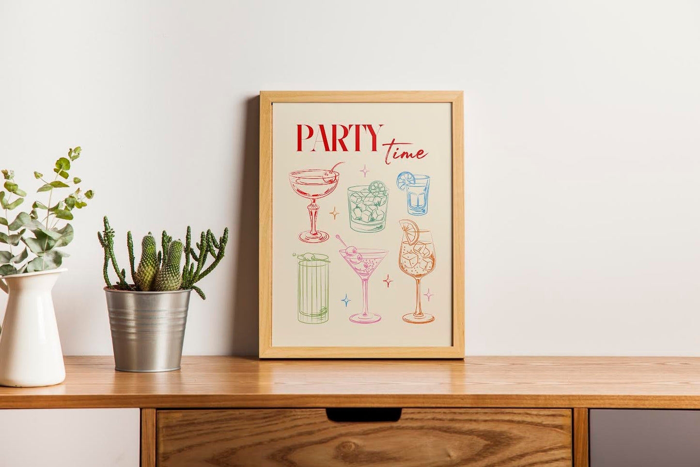 Party Time Glasses Cute Illustration Art Print