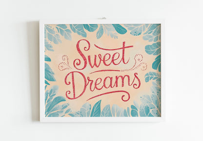 Sweet Dreams Nursery Art, Nursery Decor, Sleep Nursery Art, Minimalist Print or Canvas