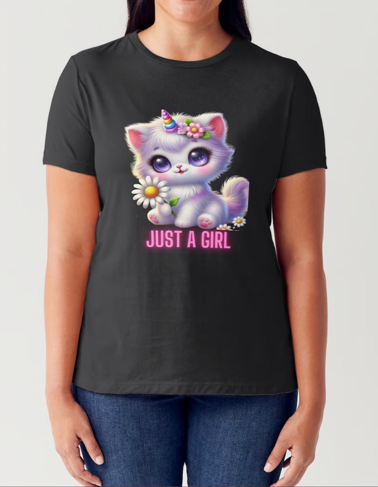 Soft girl t-shirt, Soft girl era, Kitten shirt, Kitty unicorn shirt, Kawaii Cat, Gift for her, Girly shirt, Meme Shirt,