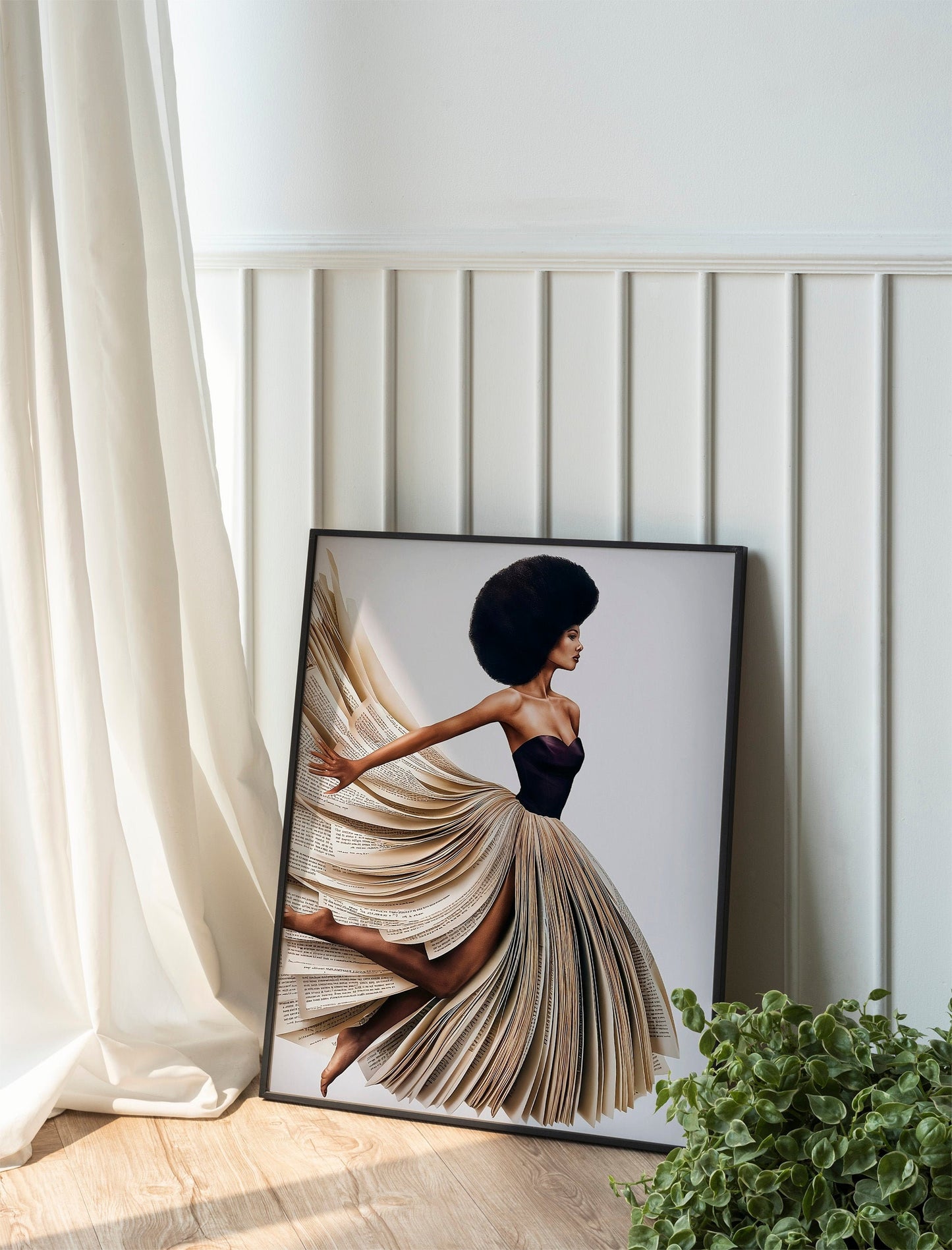 Starting a New Chapter Original Digital Download Black Woman Portrait AI Art Printable Wall Art Modern Wall Decor Home Decoration